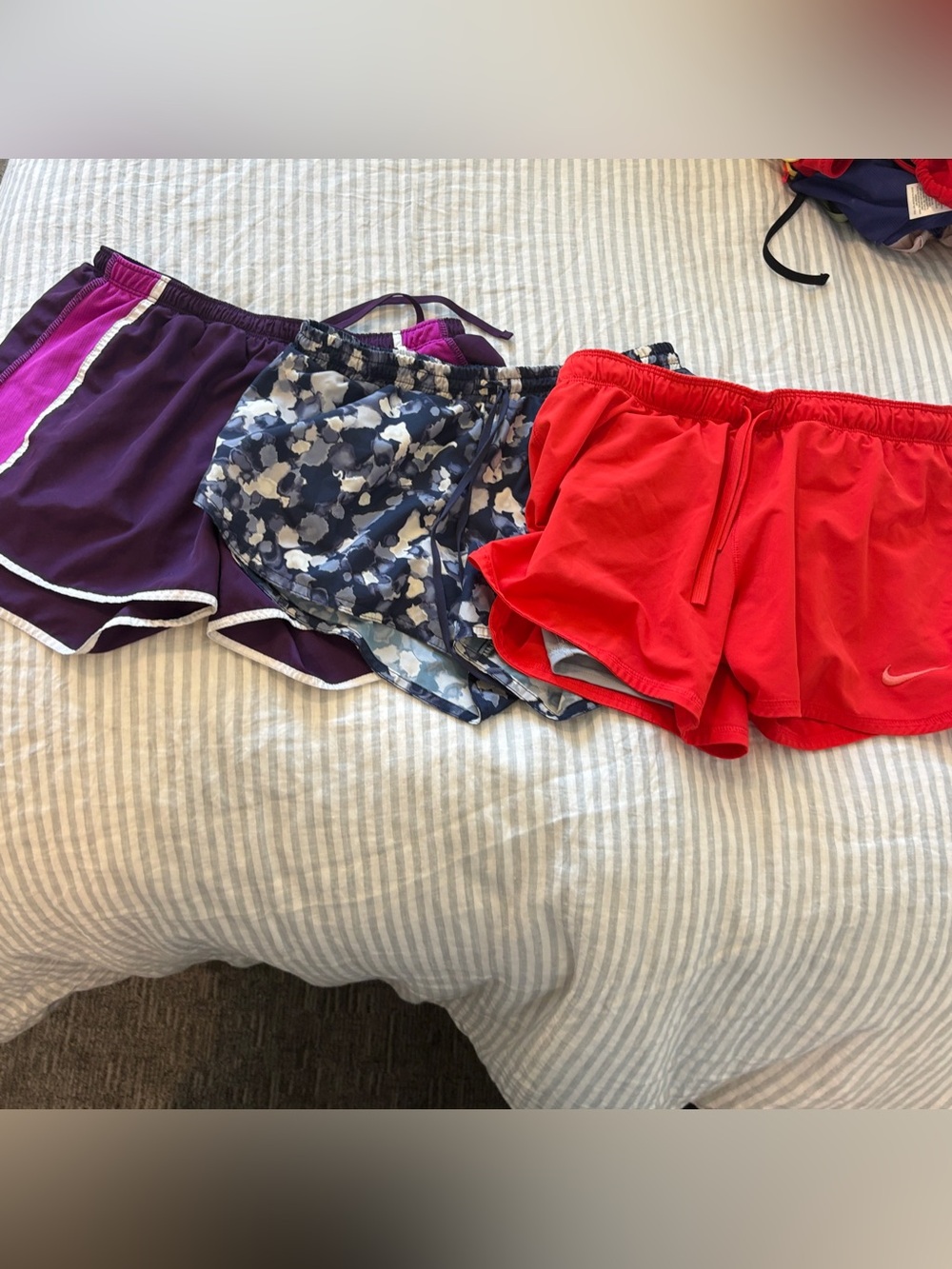 Nike Women's Athletic Shorts Bundle - Purple, Blue Floral, Red